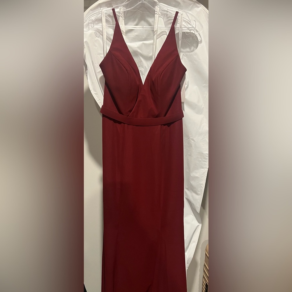 NWT Burgundy Maxi Bridesmaids Dress - Low Back - size 2